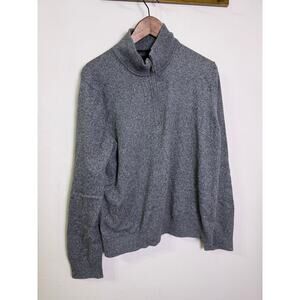 Banana Republic Men’s Gray Pima Cotton Cashmere Quarter Zip Sweater Size L